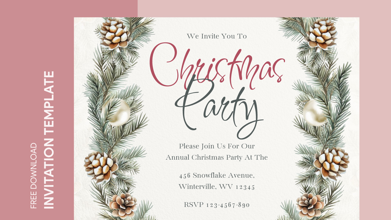 printable christmas invitation free google docs template - gdoc.io